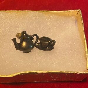 Vintage Brass Teapot and Cup earrings